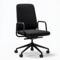 Ergonomiczny fotel biurowy, o nowoczesnej formie, obrotowe siedzisko, kolor: czarny